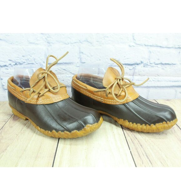 Vintage LL Bean Brown Leather Unlined Moccasin Hunting Duck Boots Size 7 M - Picture 3 of 10